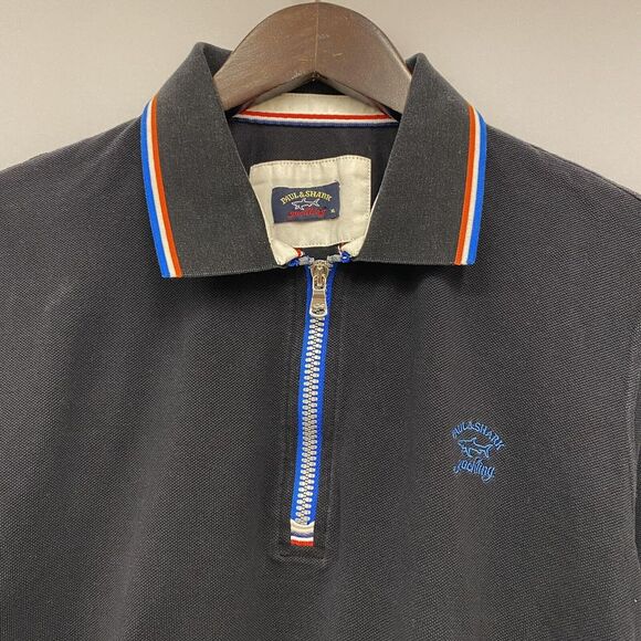 Paul & Shark Competition Men's 1/4 Zip Embroidered Twin Tipped Polo XL Fits S/M - Picture 2 of 8